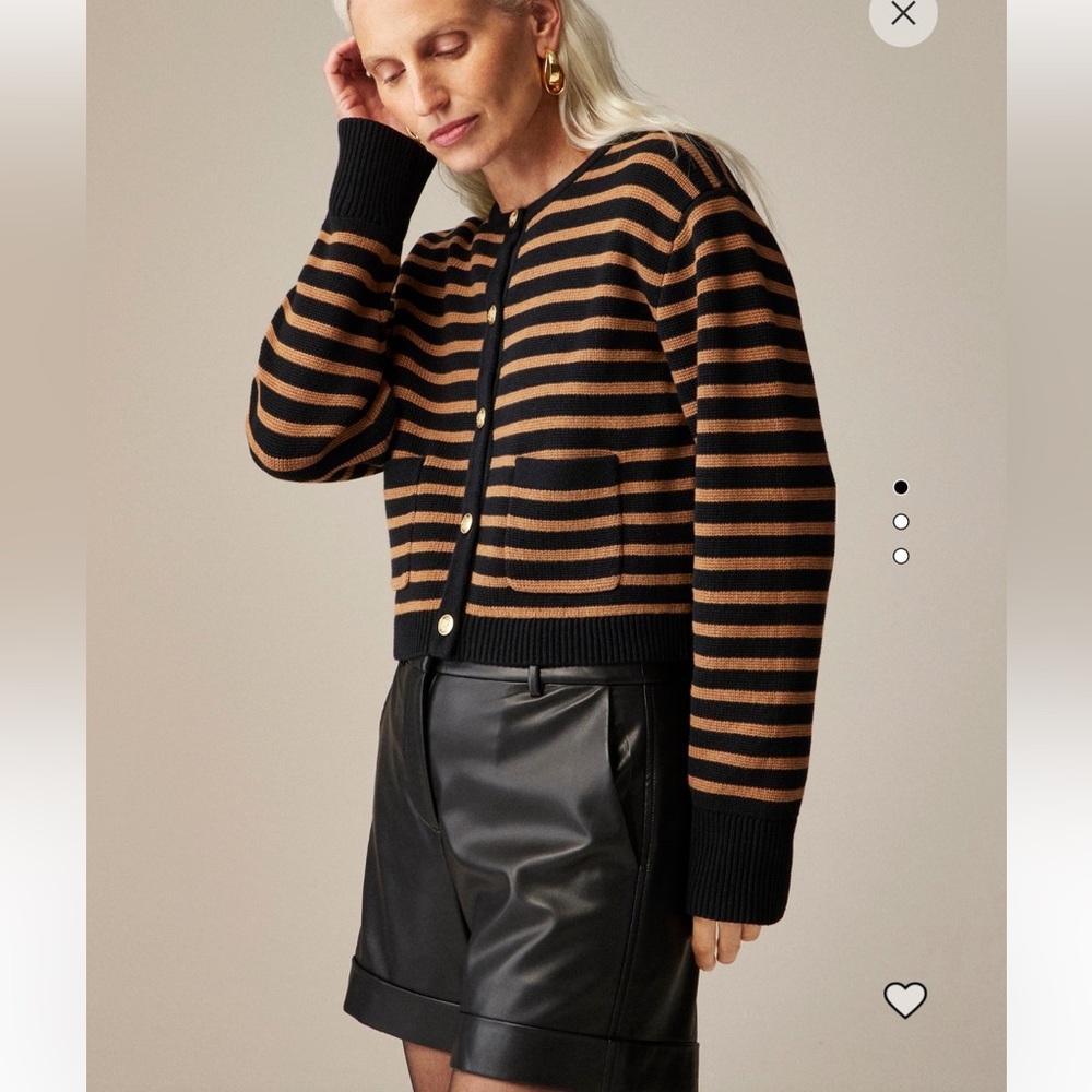 JCrew New relaxed Emilie sweater lady jacket in stripe size L